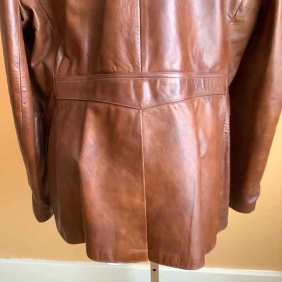 VINTAGE 70's Menswear Brown Leather Blazer - Picture 7 of 16
